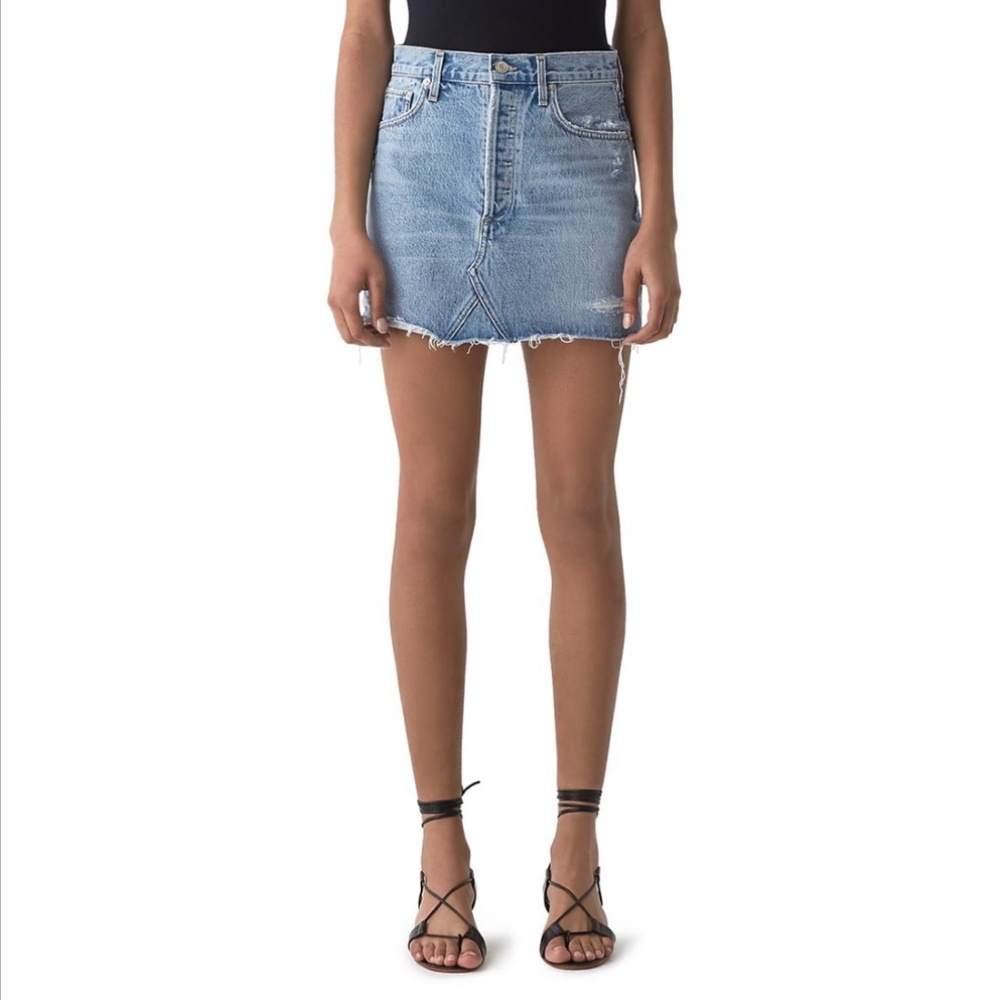 Agolde Quinn Denim Mini Skirt